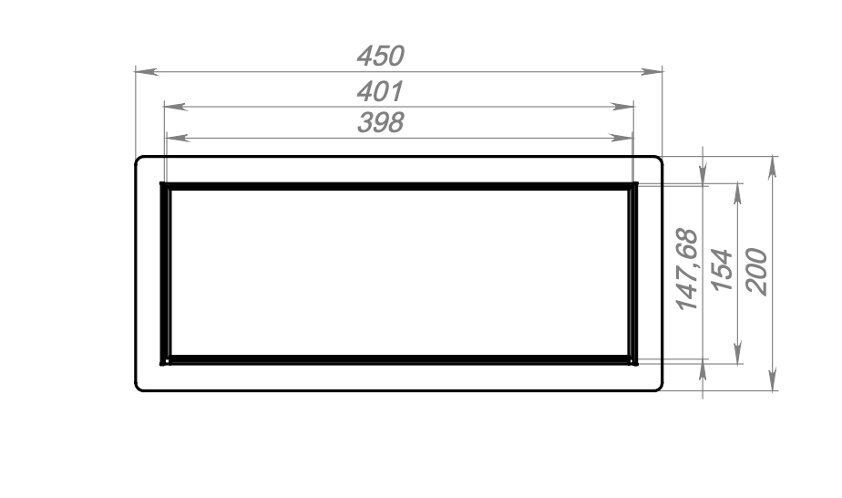 Built-in trash door 450*200 black