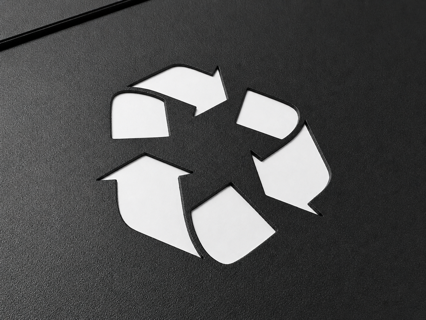 Wrzutka koszowa do zabudowy 350mm*200mm | Czarne z białym symbolem recyklingu 
