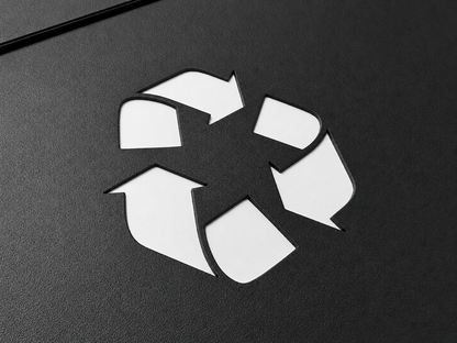 Wrzutka koszowa do zabudowy 350mm*200mm | Czarne z białym symbolem recyklingu 
